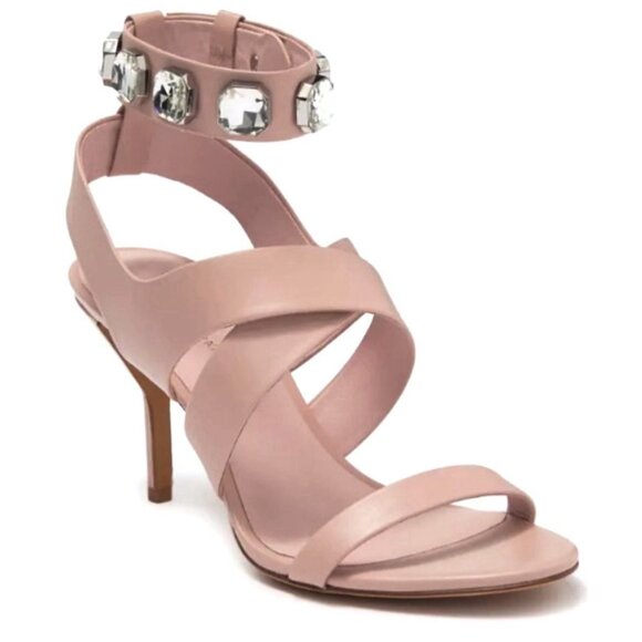 3.1 Phillip Lim Shoes - Phillip Lim 3.1 Dusty Pink Leather Sandal Crystal Ankle Strap